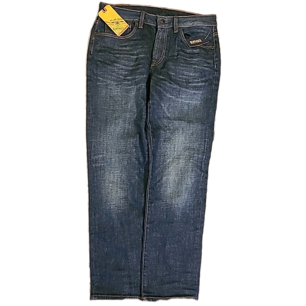 Buffalo David Button Size 33X30 Denim Jeans Relaxed Tapered Ben Pants New W Tags